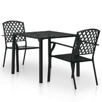 Bistro Set Steel Black