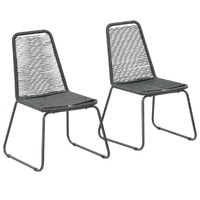 Outdoor Chairs Poly Rattan Black