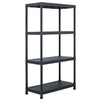 Storage Shelf Rack Black Plastic