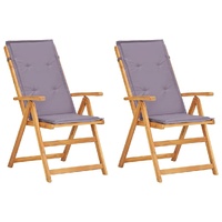 Reclining Garden Chairs 2 pcs Solid Acacia Wood