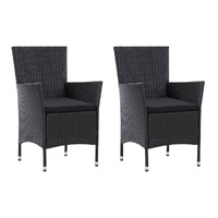 Garden Chairs 2 pcs Poly Rattan