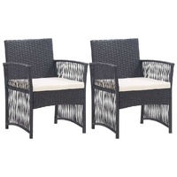 Garden Armchairs with Cushions 2 pcs Poly Rattan