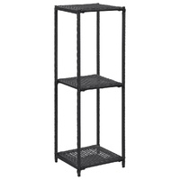 Storage Shelf Black Poly Rattan