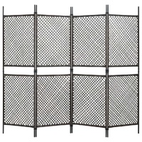 Nelson 4-Panel Room Divider Poly Rattan 240x200 cm