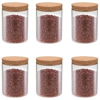 Storage Glass Jars with Cork Lid 6 pcs