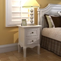 Dakota Nightstand with 2 Drawers MDF White