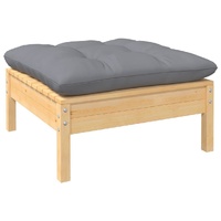 Garden Footstool with Cushion Solid Pinewood