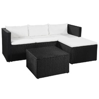 3 Piece Garden Lounge Set Poly Rattan