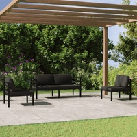 Garden Lounge Set with Cushions Aluminium Anthracite