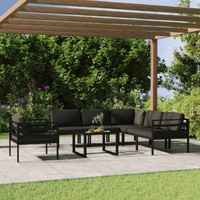 Garden Lounge Set with Cushions Aluminium Anthracite
