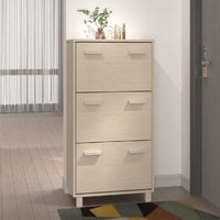 Shoe Cabinet 59.5x35x117 cm Solid Wood Pine