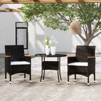 3 Piece Garden Dining Set Poly Rattan
