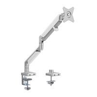 BRATECK Single Monitor EPIC Gas Spring Aluminum Monitor Arm Fit Most 17'-32' Monitors, Up to 9kg per screen VESA 75x75/100x100