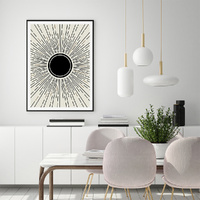 Sun Rise Art Black Frame Canvas Wall Art