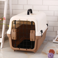 Small Portable Plastic Dog Cat Pet Pets Carrier Travel Cage With Tray
