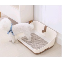 Medium Portable Dog Potty Training Tray Pet Puppy Toilet Trays Loo Pad Mat With Wall