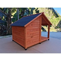 L Timber Pet Dog Kennel House Puppy Wooden Timber Cabin 130x105x100cm