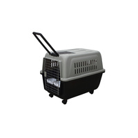 Large Plastic Kennels Pet Carrier Dog Cat Cage Crate With Handle and Wheel
