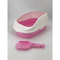 Large Portable Cat Toilet Litter Box Tray House with Scoop