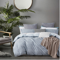 Nathan 100% cotton reversible quilt cover set