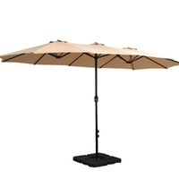 Outdoor Umbrella Beach Twin Base Stand Garden Sun Shade 4.57m