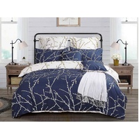 Tree Reversible Blue Duvet Doona Quilt Cover Set