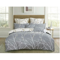 Tree Reversible Grey Duvet Doona Quilt Cover Set