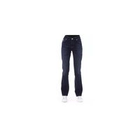 Regular Jeans with Logoed Button and Tricolor Inserts Women