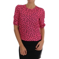 Enchanted Sicily Silk Blouse with Polka Dots Women