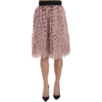 Elastic Waist Pink Skirt with Zipper Closure Women
