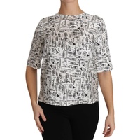 Gorgeous Dolce & Gabbana Silk Blouse with Trumpet Print Women