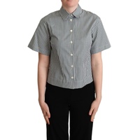 Checkered Design Collared Polo with Short Sleeves Women