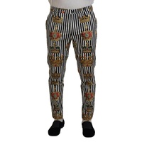 Gorgeous Dolce & Gabbana Chino Pants with Gold Crown Print Men