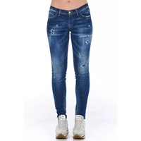 Worn Wash Skinny Denim Jeans with Multi-Pockets Women
