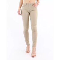 High Waist Stretch Cotton Denim Trousers Women