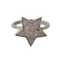 Gorgeous Authentic NIALAYA Sterling Silver Ring with Clear CZ Crystals Women