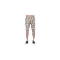 Patterned Mens Bermuda Shorts with Hook and Zip Closure Men