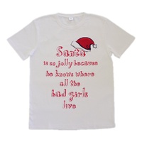 New Funny Adult Xmas Christmas T Shirt Tee Mens Womens 100% Cotton Jolly Ugly, Santa is Jolly