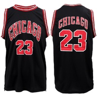 New Men's Basketball Jersey Sports T Shirt Tee Vest Tops Gym Chicago Los Angeles, Black - Chicago 23