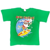 New Funny Adult Xmas Christmas T Shirt Tee Mens Womens 100% Cotton Jolly Ugly, Santa Surf (Green)
