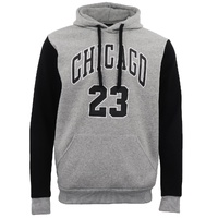 Men's Fleece Pullover Hoodie Jacket Chicago Bulls 23 Michael Jordan Sweat Shirt, Light Grey