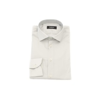 Slim Front Closure Shirt with Italian Collar and Logo Detail