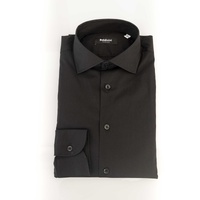 Slim Button-Front Shirt with Italian Collar and Logo Detail