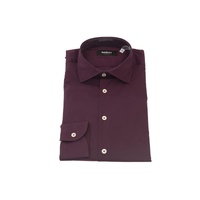 Slim Fit Button-Front Shirt with Italian Collar and Logo Detail