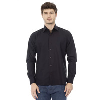 Regular Fit Italian Collar Shirt with Button Front Closure and Cuffs