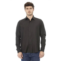 Regular Fit Shirt with Italian Collar and Button Closure