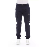 Solid Color Cargo Trousers with Front Zipper and Multiple Pockets