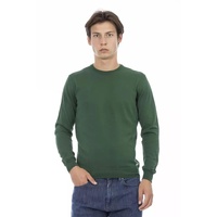 Long-sleeve Ribbed Crew Neck Sweater with Logo Insert