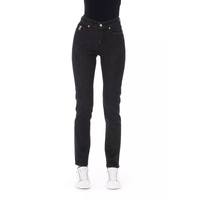 Regular Jeans with Logoed Button and Tricolor Insert.