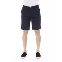 Solid Color Bermuda Shorts with Zipper and Button Closure